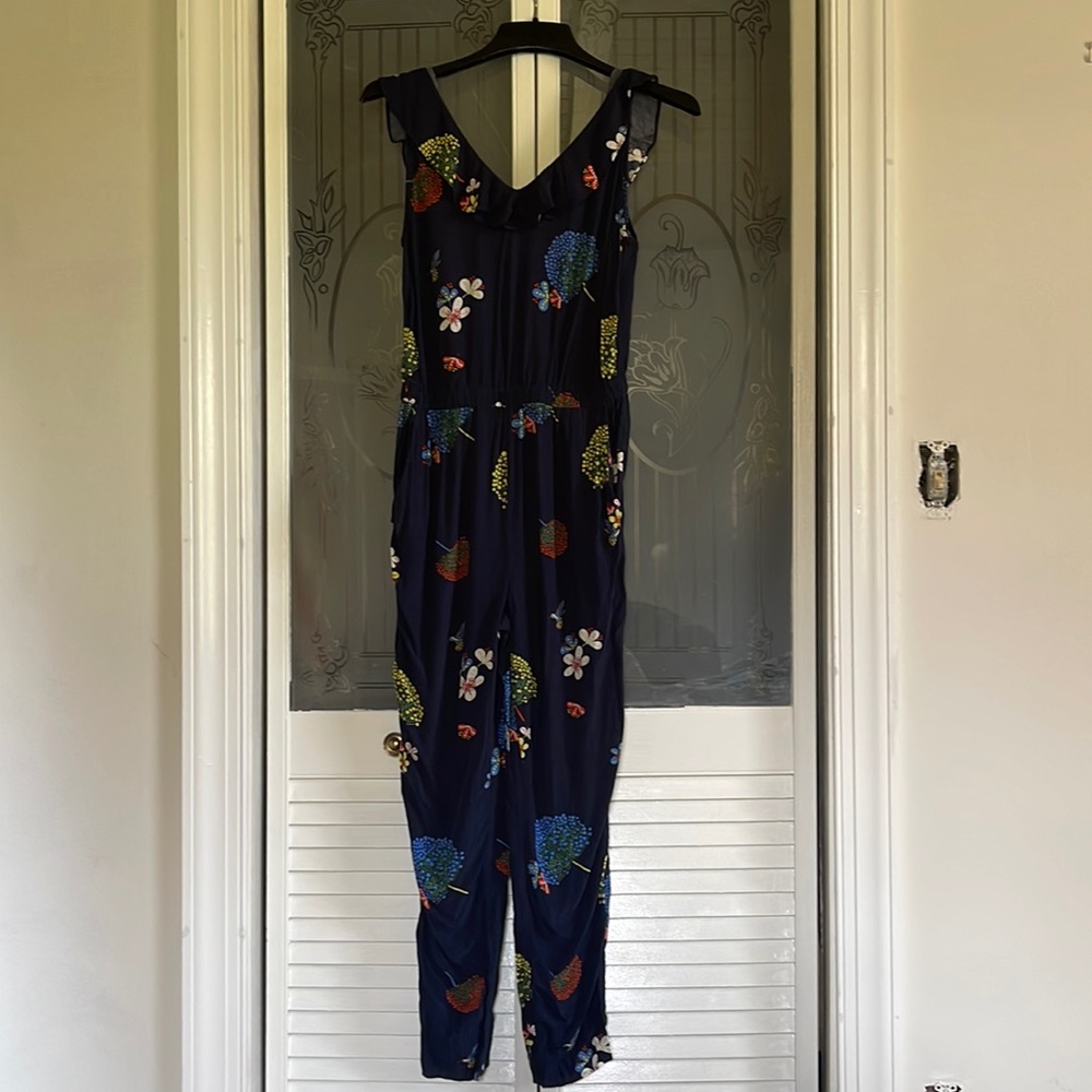 LOFT Navy Floral Jumpsuit